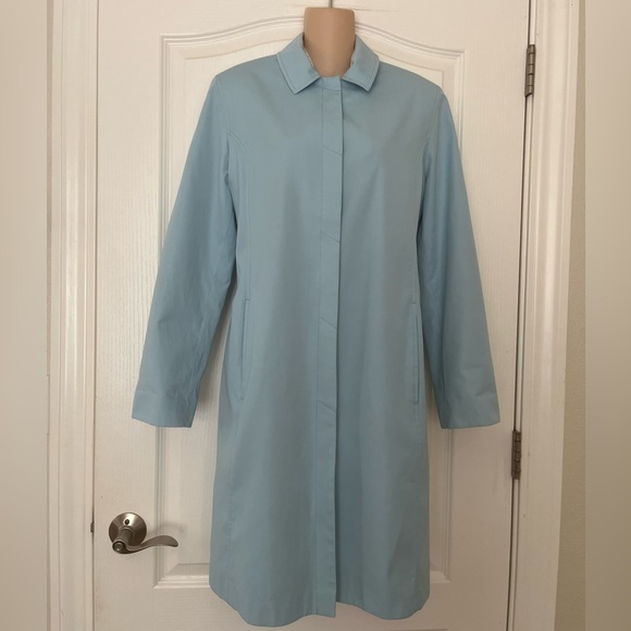 Jones New York Light Powder Blue Trench Coat, Size M - Picture 2 of 10